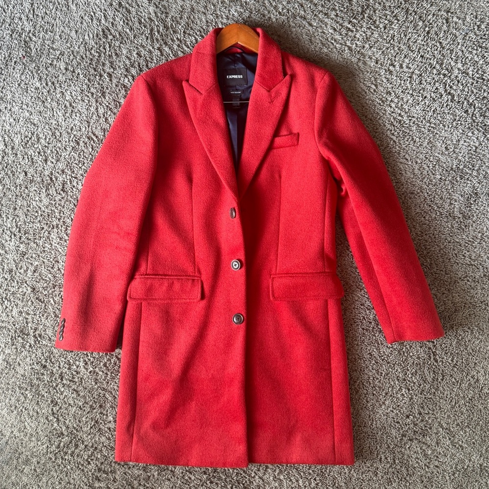 Express Vibrant Red Water-Resistant Coat